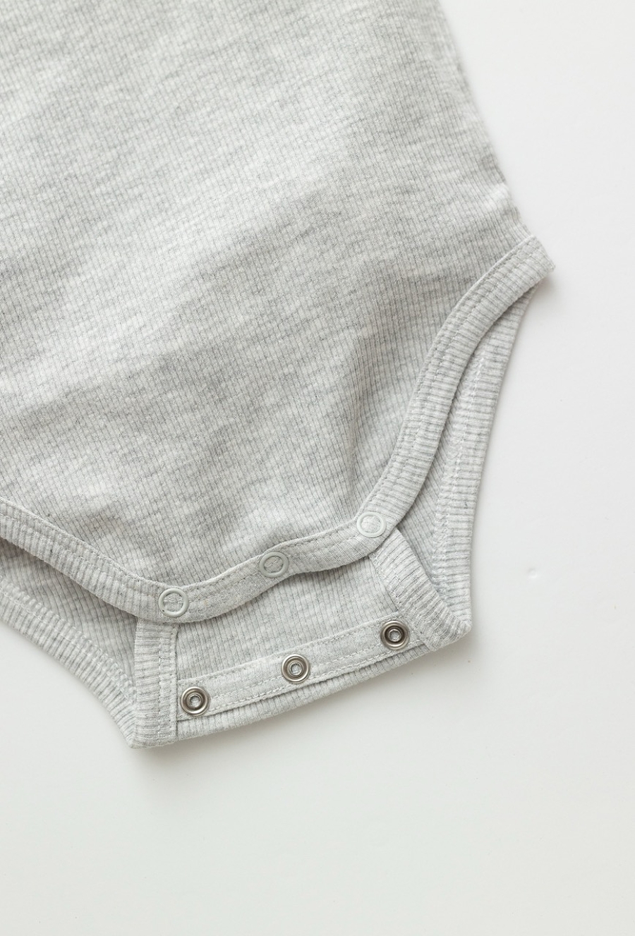 Szare ribowe body niemowlęce chłopięce z długim rękawem