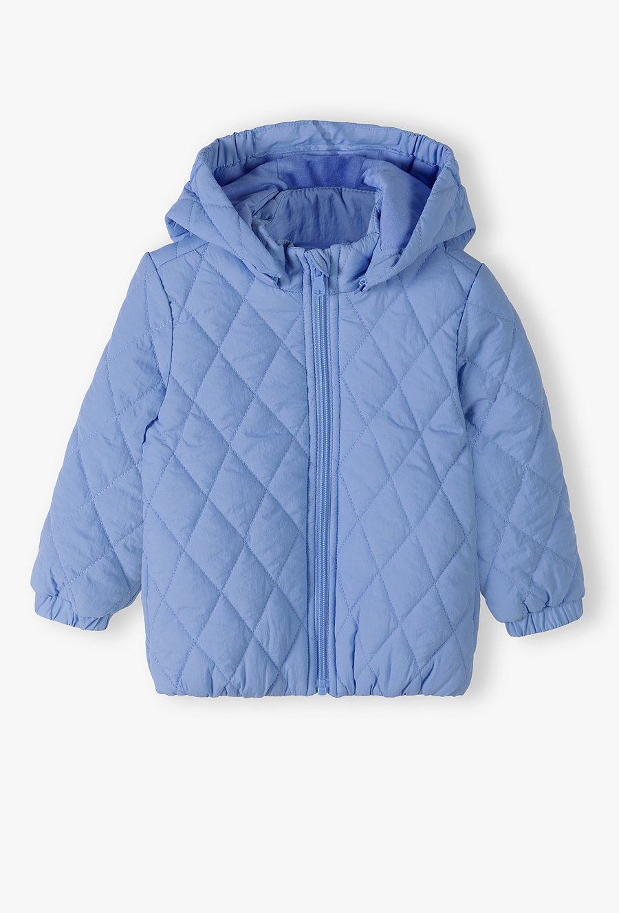 Niebieska pikowana kurtka niemowlęca z kapturem - 510.15.