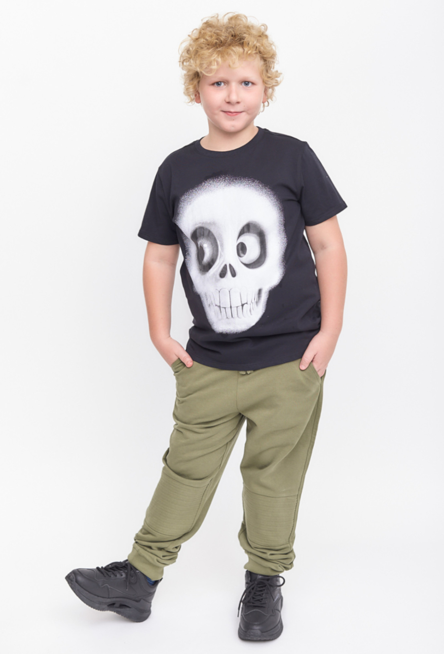 T-shirt z nadrukiem zabawnej czaszki