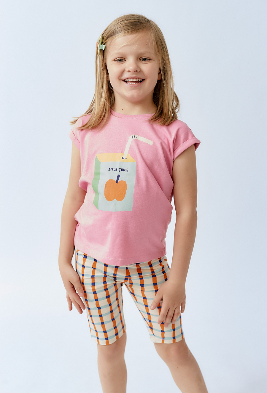 Krótkie legginsy w kolorową atkę