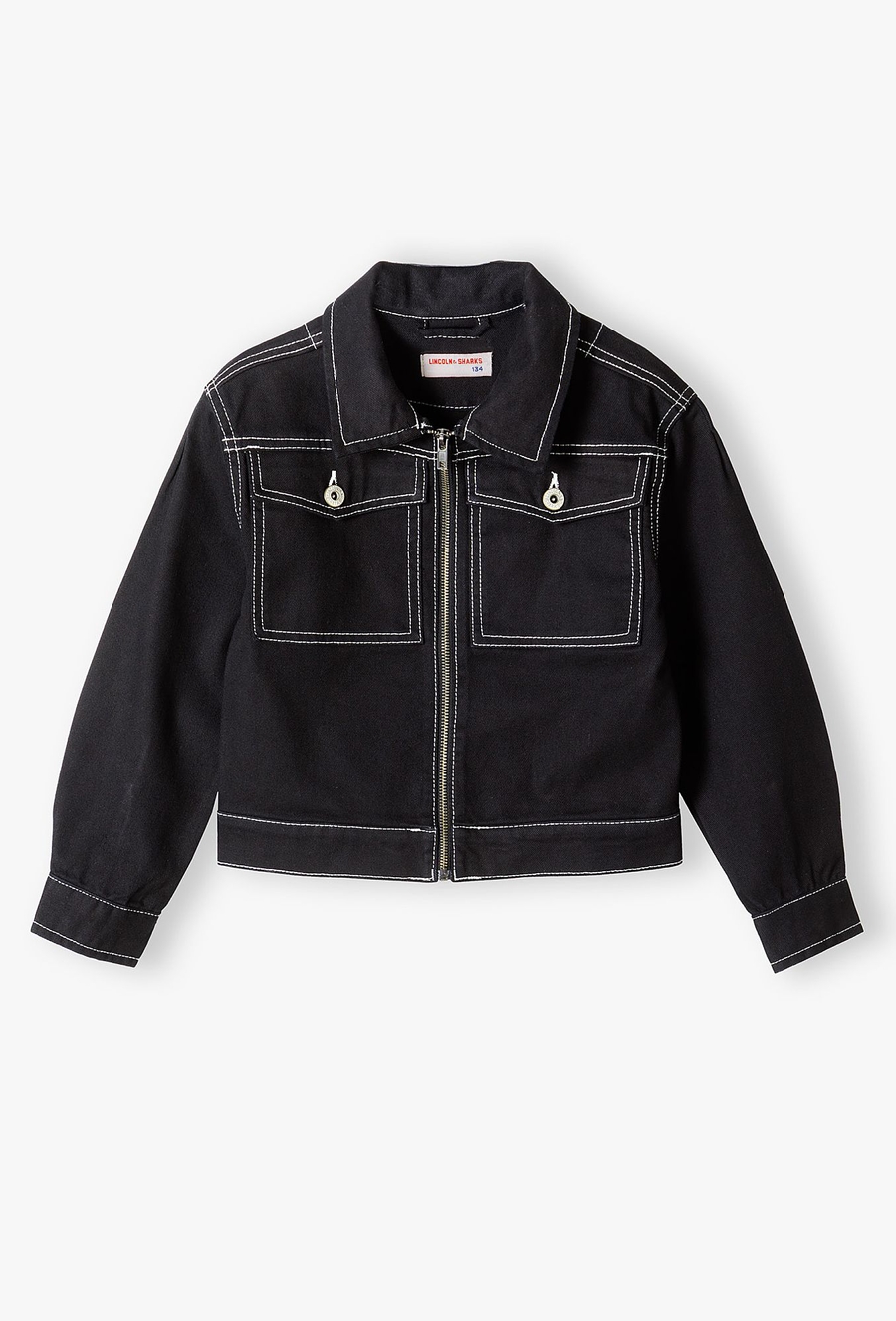 Jeansowa kurtka dziewczęca - czarna - Lincoln&Sharks