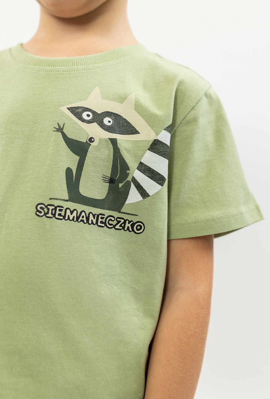 Zielona koszulka chłopięca z szopem 01I4718-6414
