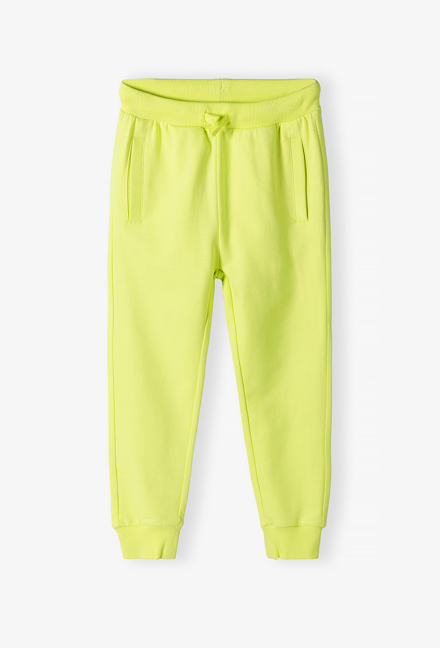 Dresowe spodnie limonkowe slim dla dziecka - 510.15.