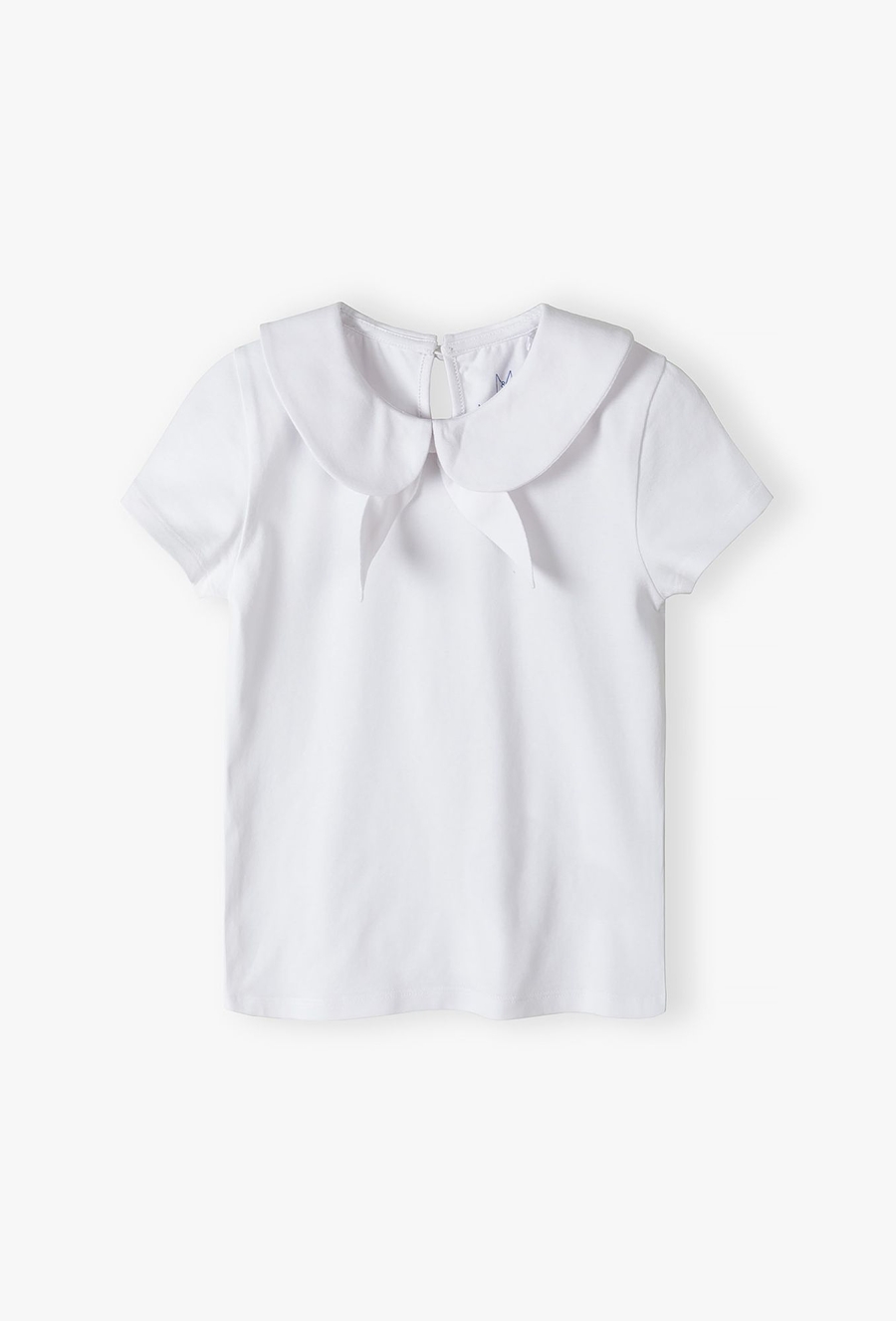 Biała elegancka bluzka dziewczęca z ótkim rękawem - Max&Mia