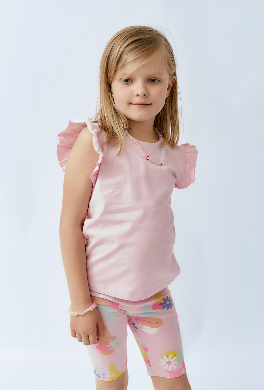 Krótkie legginsy z kolorowym nadrukiem