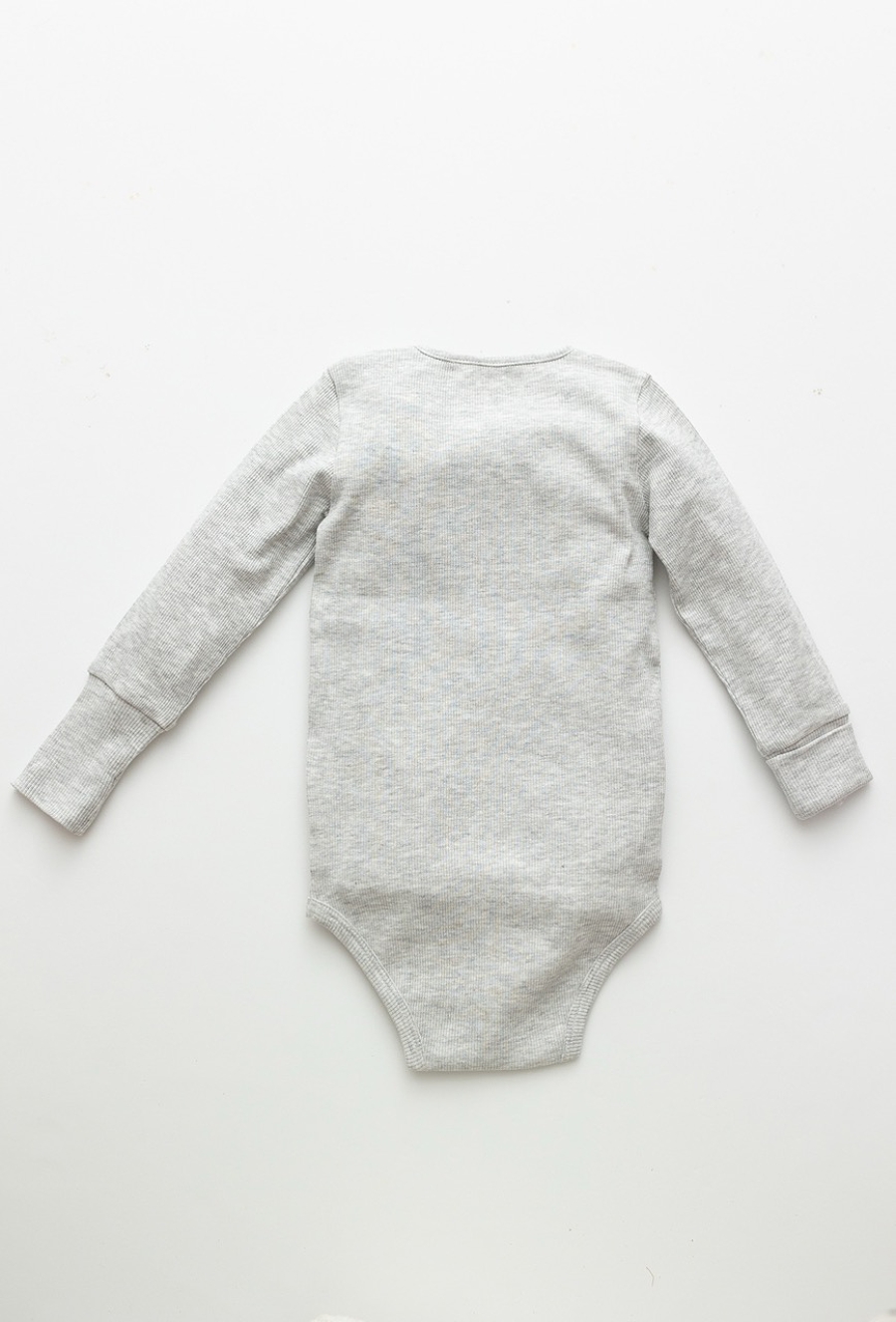 Szare ribowe body niemowlęce chłopięce z długim rękawem