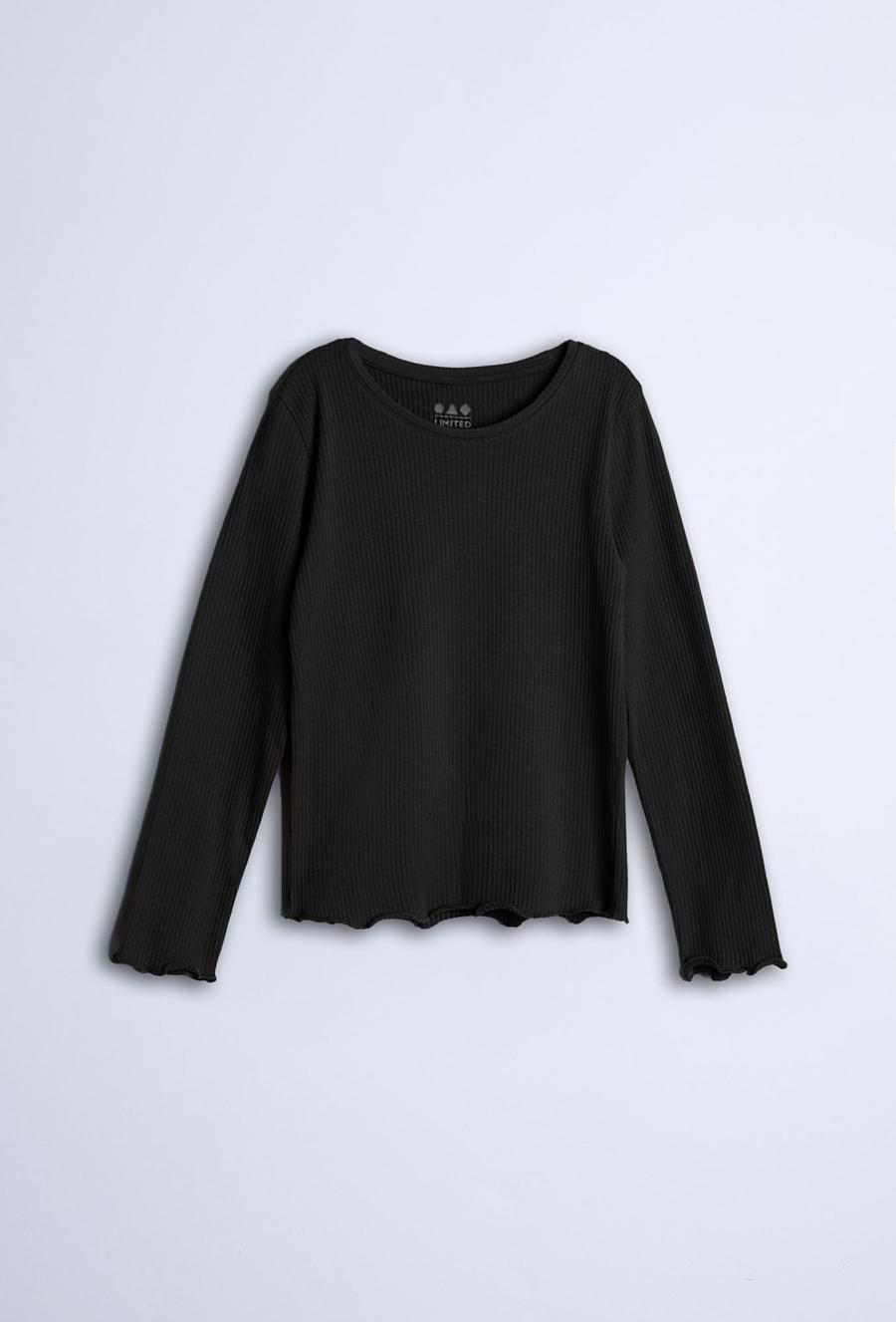 Czarna bluzka dziewczęca w drobne prążki Limited Edition