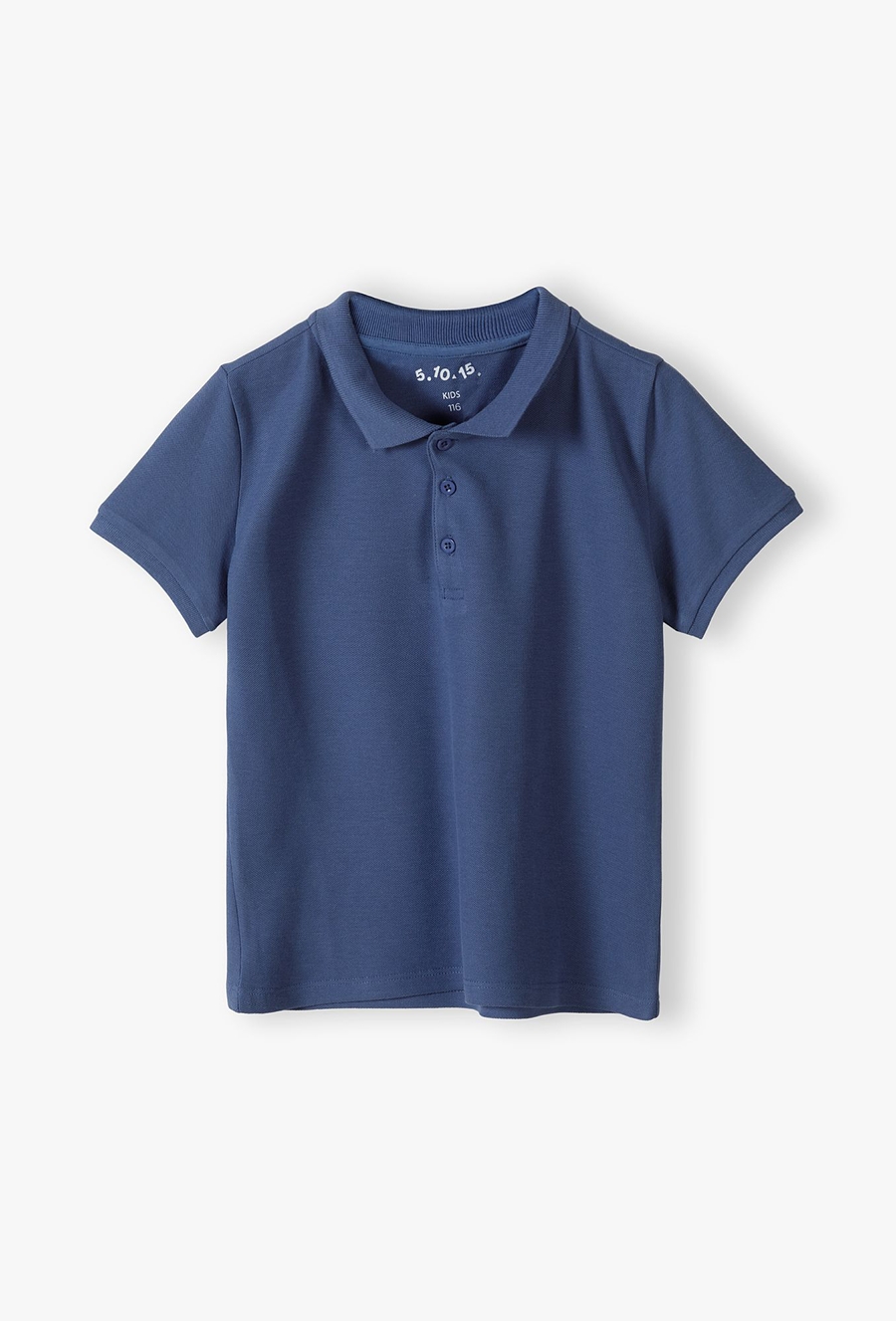 T-shirt chłopięcy - niebieski z kołnierzykiem - 510.15.