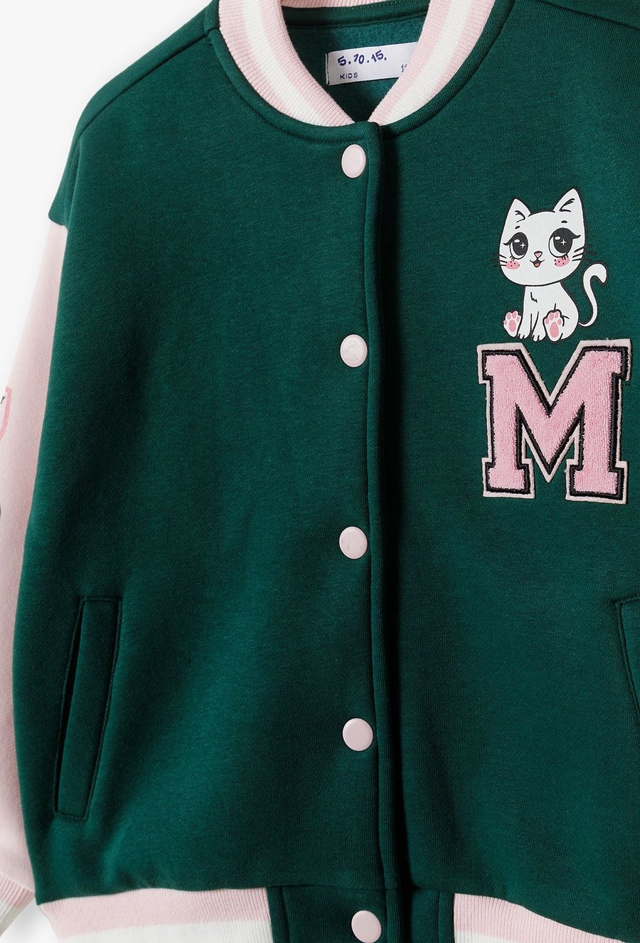 Bluza dziewczęca - bomberka - zielona - 510.15.