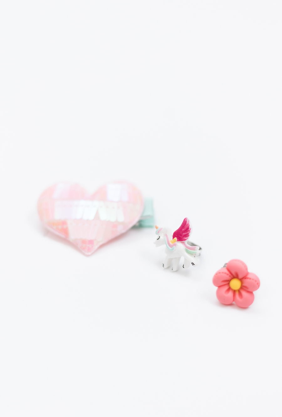 Zestaw dla dziewczynki - spinka i pierścionki