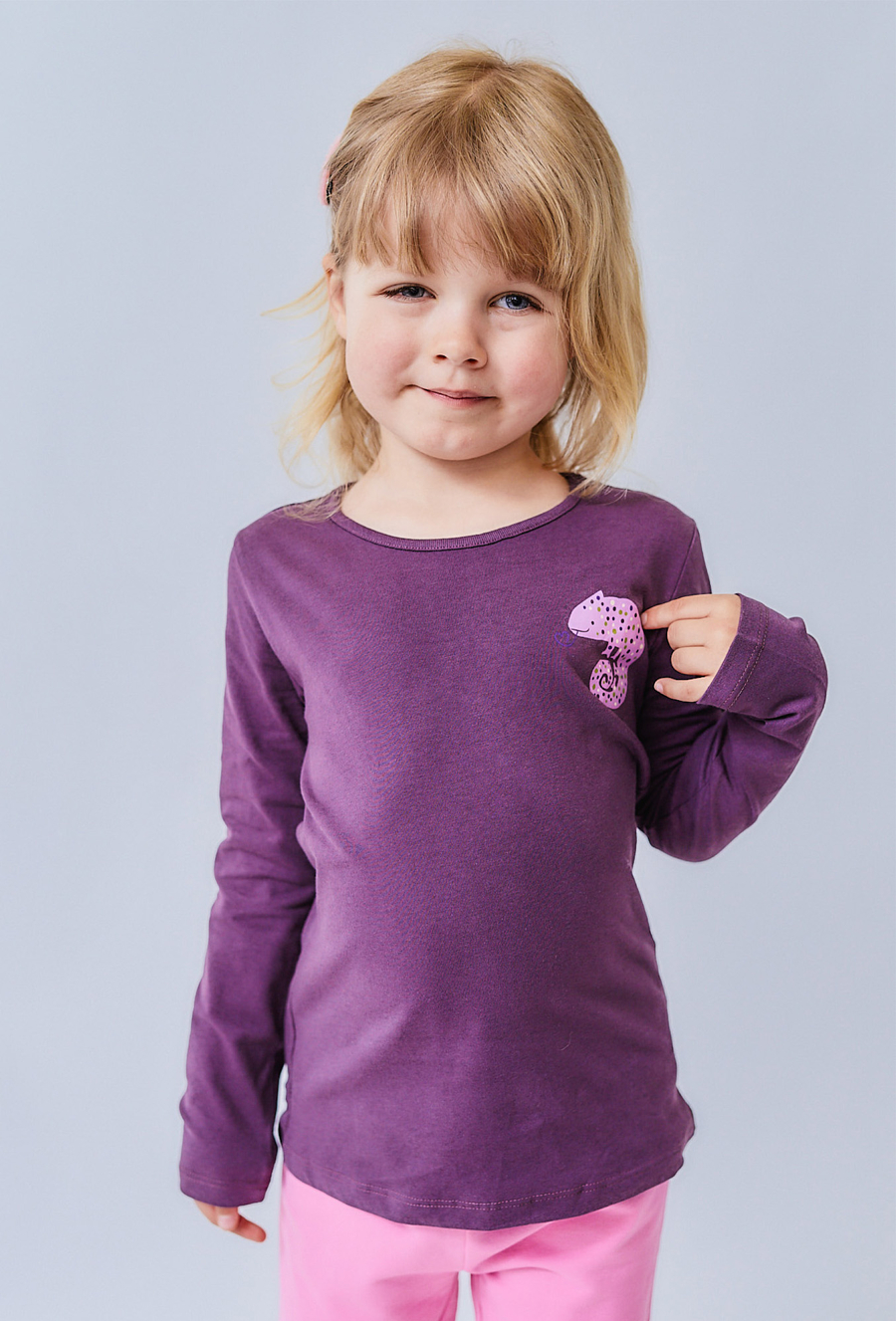 Bluzki dziewczęce długi rękaw - 2-pak