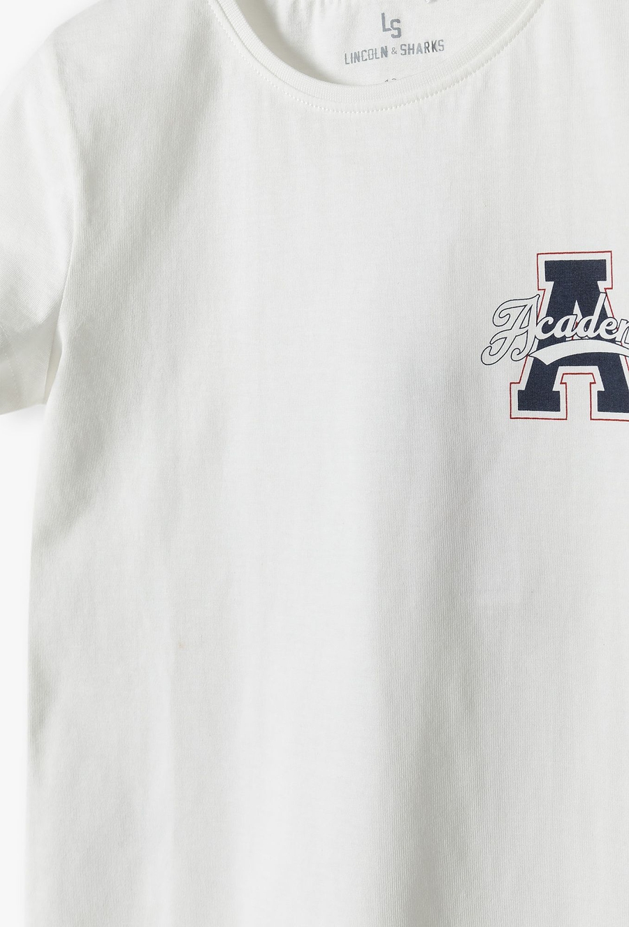 Biały pudełkowy t-shirt dla dziewczynki - Lincoln&Sharks
