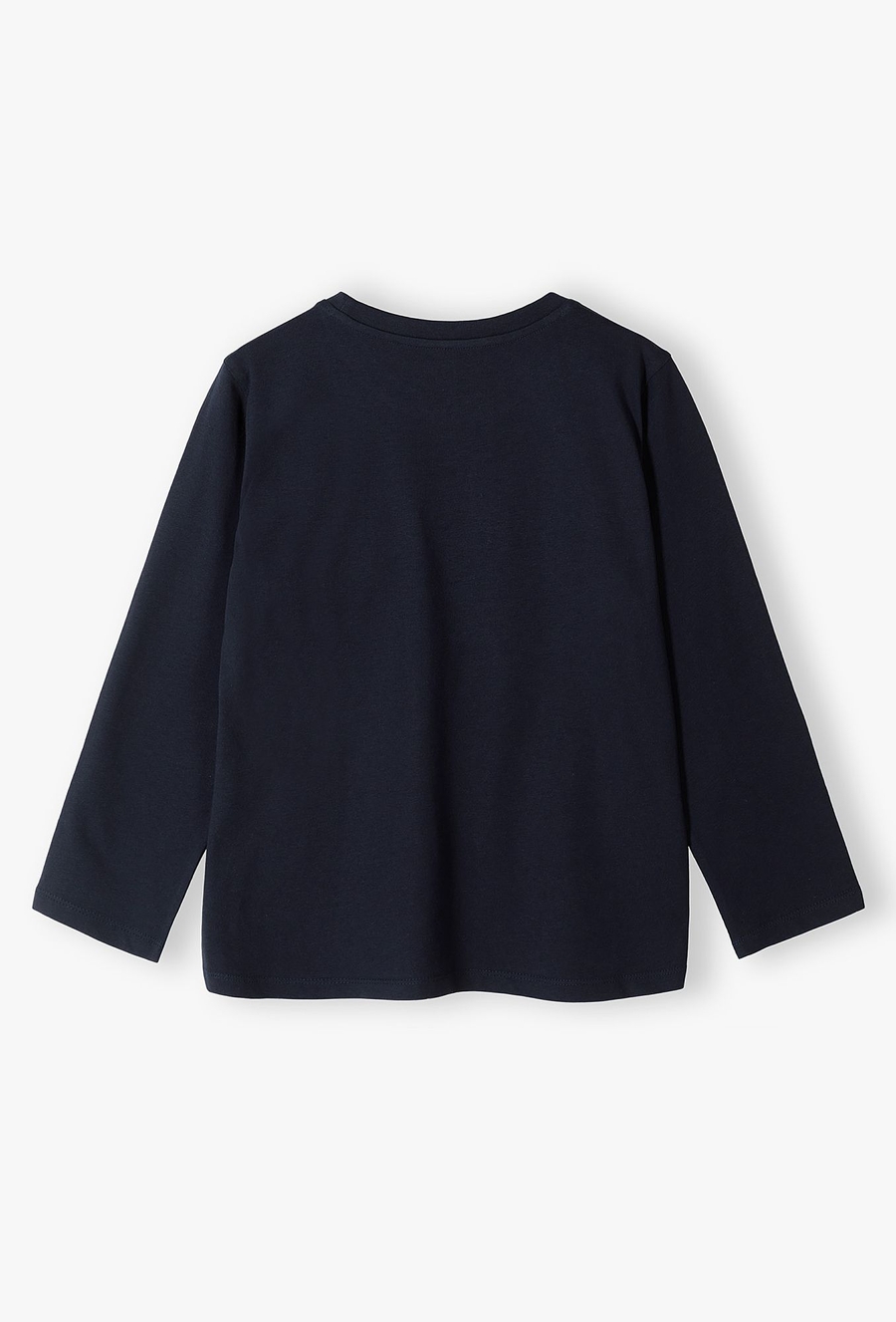 Granatowa bluzka bawełniana z długim rękawem dla chłopca