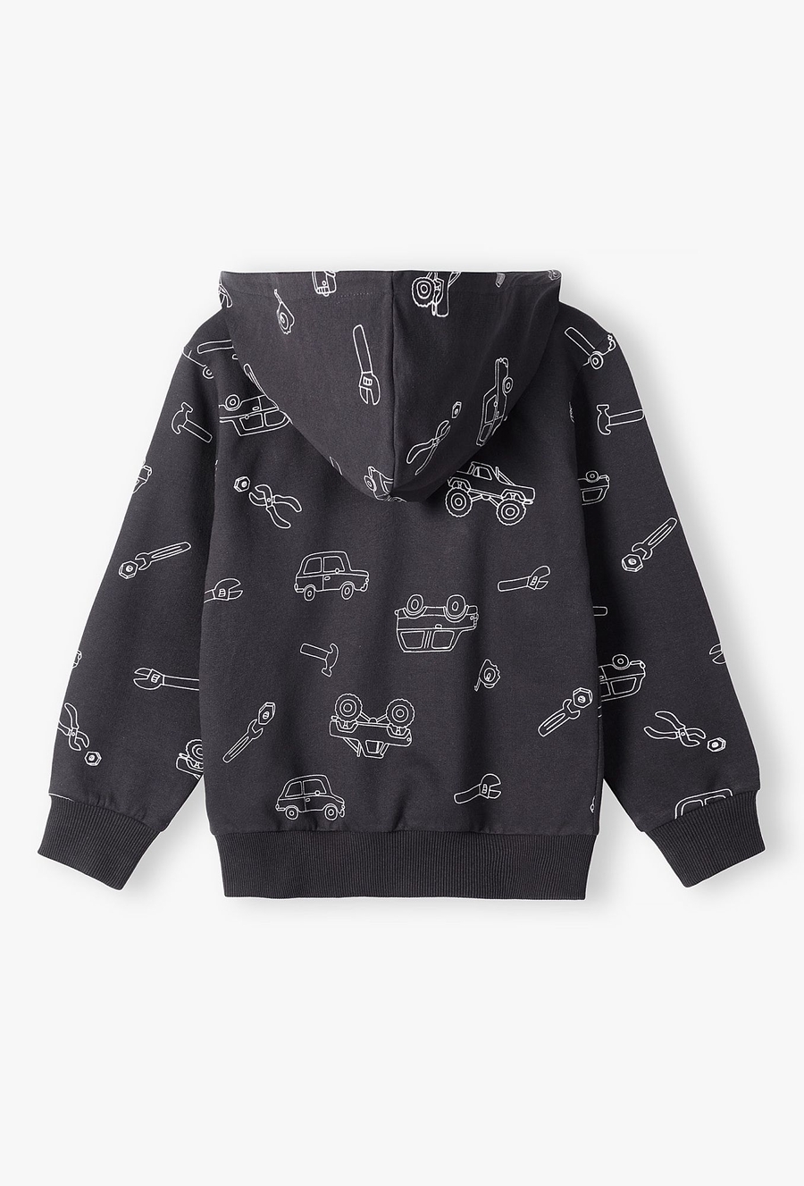 Szara bluza dresowa chłopięca z kapturem