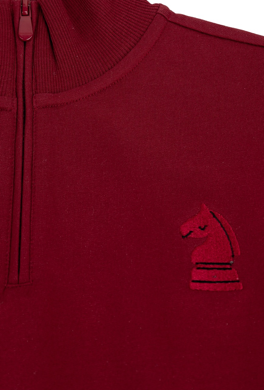 Bluza dziecięca czerwona na stójce z haftem szachowym