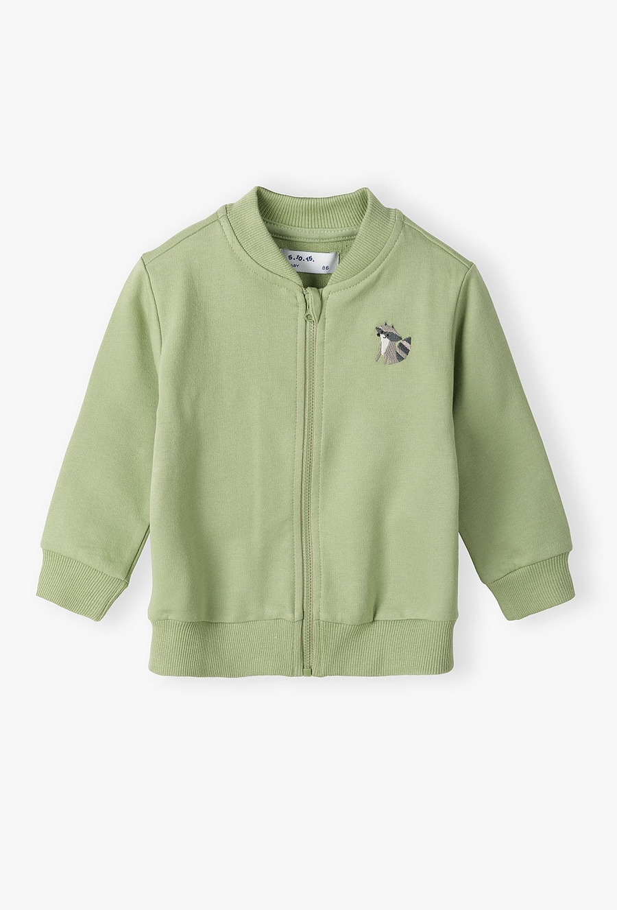 Zielona bluza rozpinana z kapturem dla niemowlaka - 510.15.