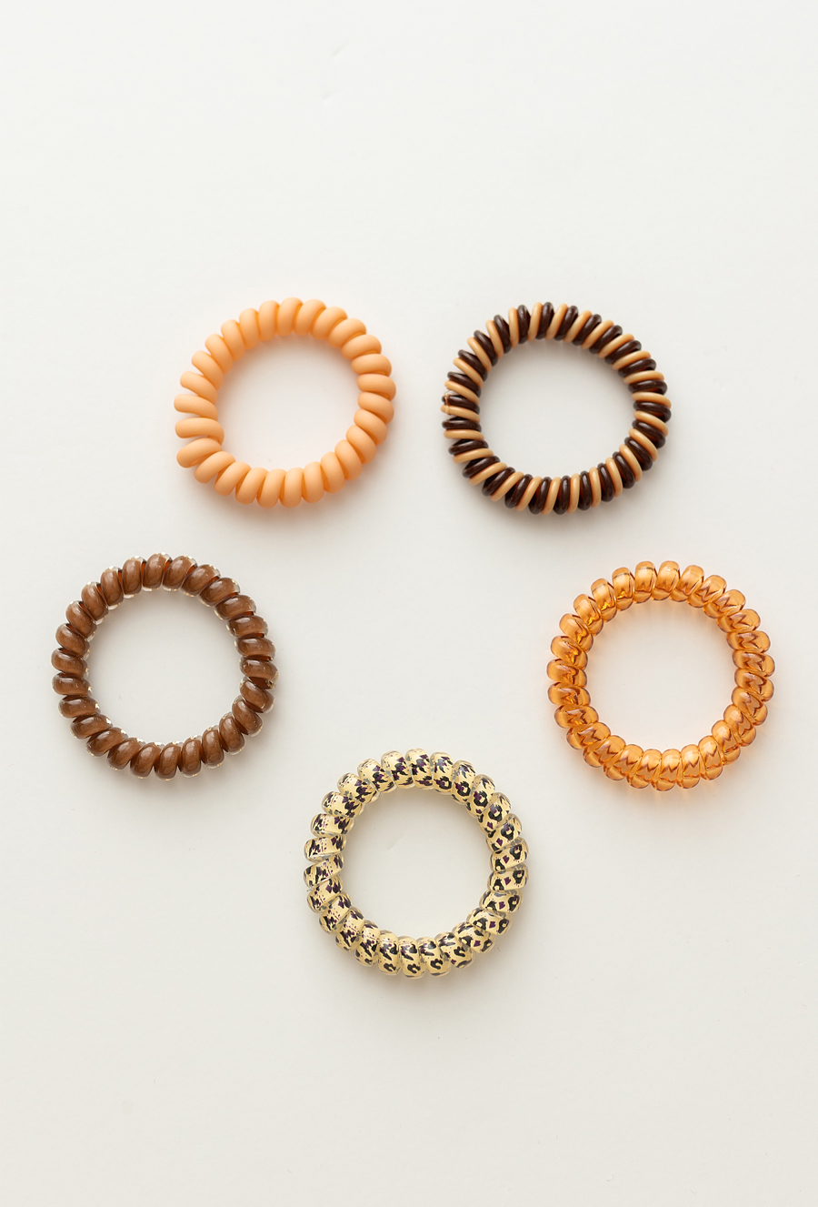 Zestaw sprężynkowych gumek do włosów – 5 sztuk