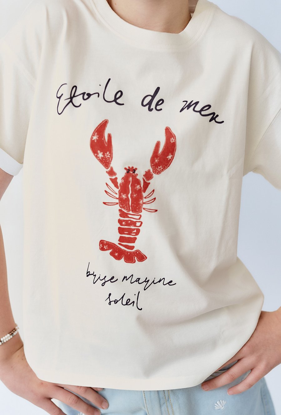 Bawełniany t-shirt z nadrukiem homara