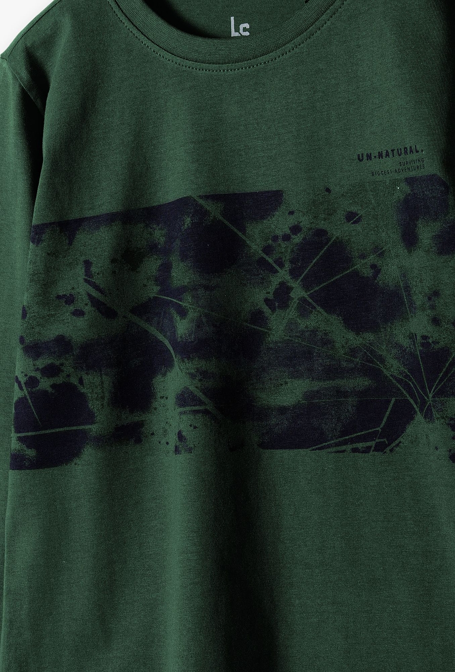 Ciemnozielona bluzka chłopięca z długim rękawem