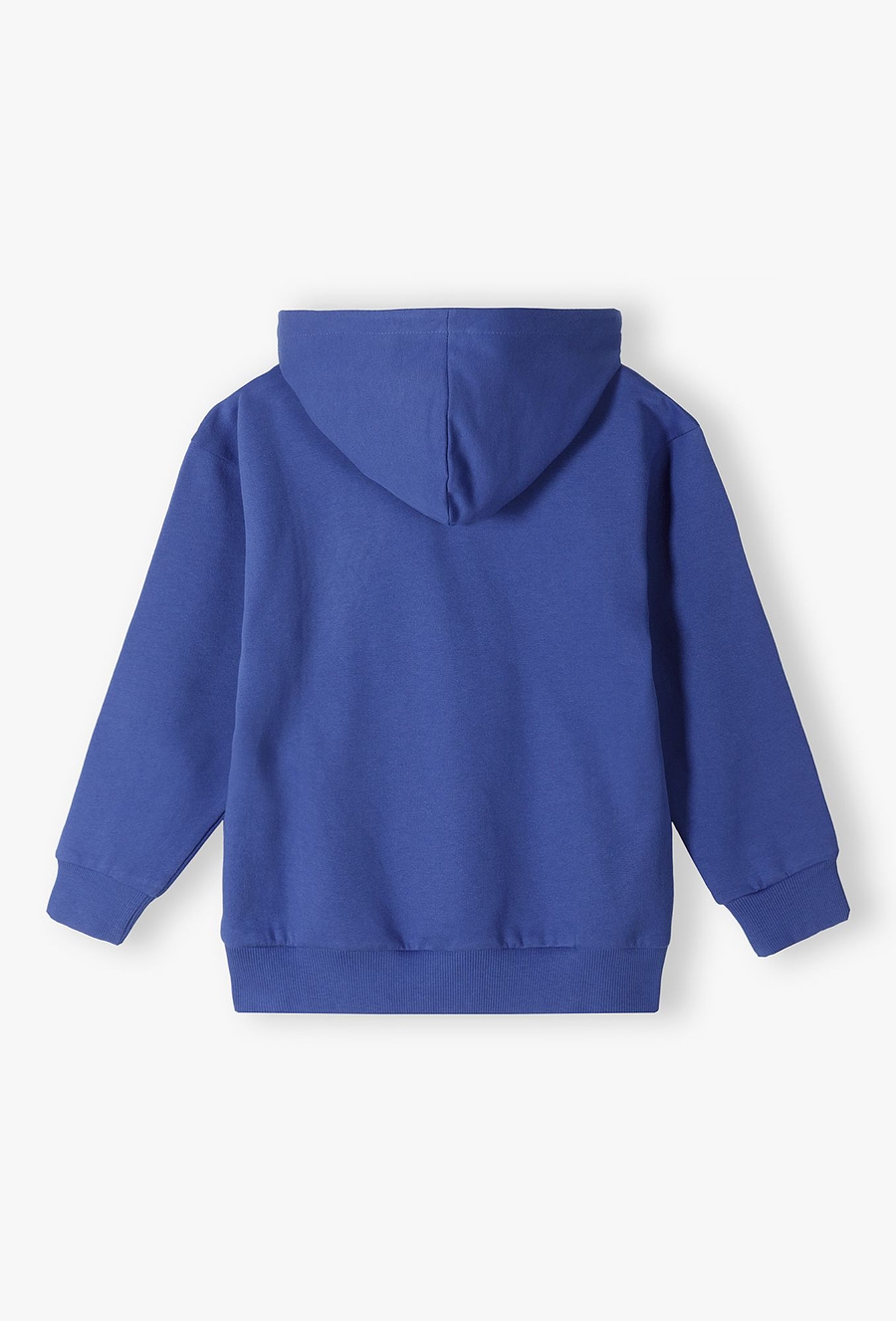 Dresowa bawełniana bluza chłopięca z kapturem- niebieska