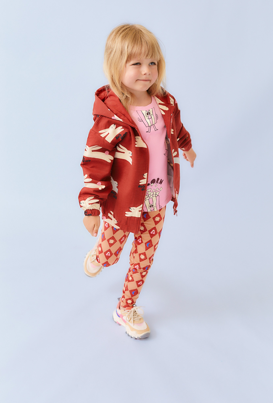 Bluza rozpinana z kapturem dla dziewczynki w óliczki