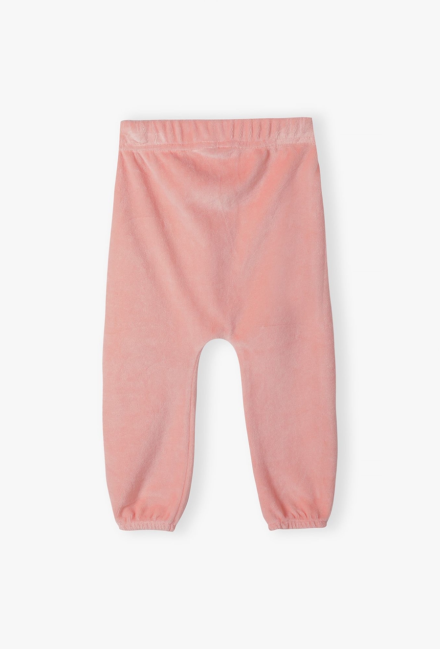 Różowe spodnie niemowlęce ze ściągaczami