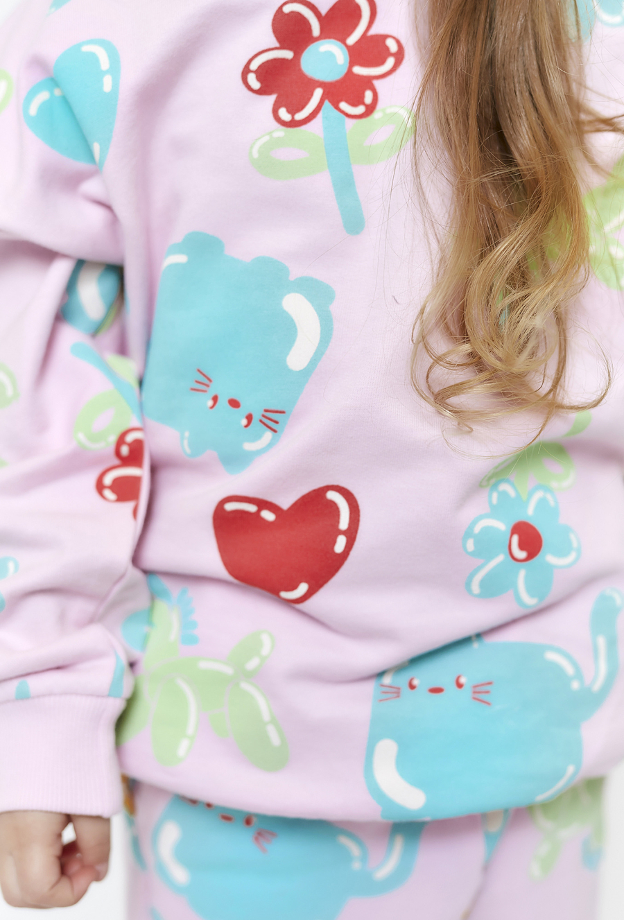 Kolorowa bluza drsowa dla dziewczynki - 510.15.