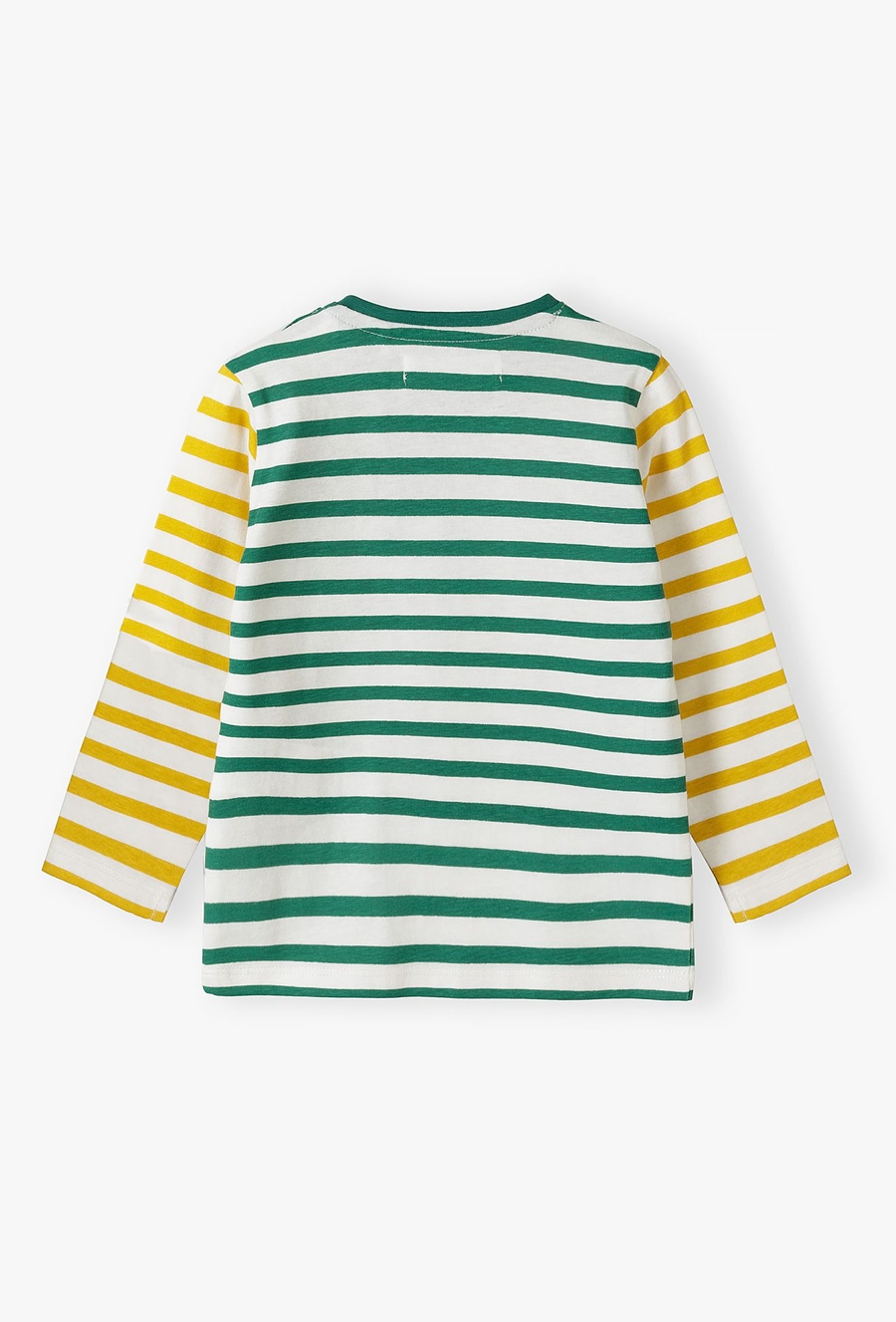 Bawełniana bluzka niemowlęca z długim rękawem biało-zielona