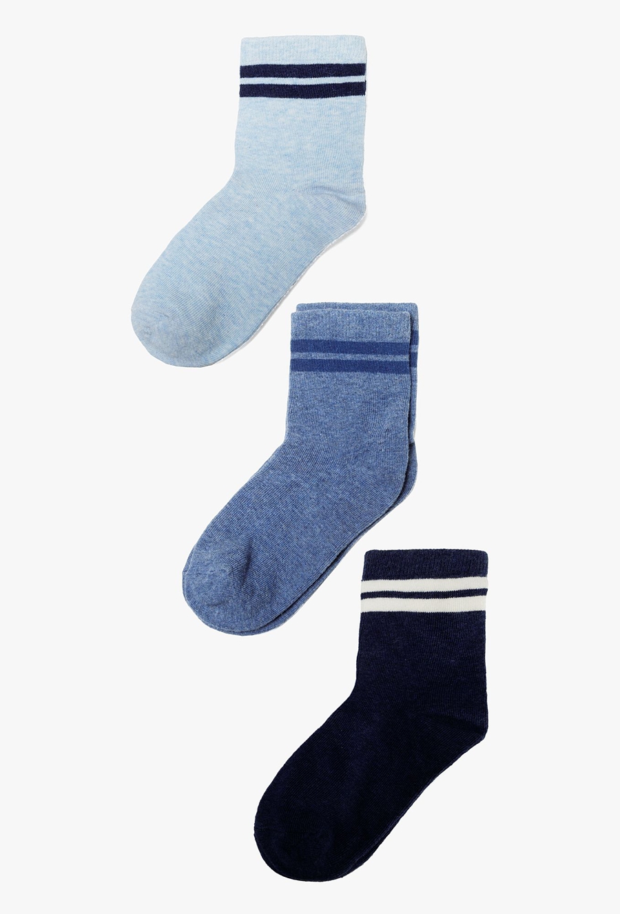 3-pak skarpet dla chłopca - niebieskie. błękitne i granatowe