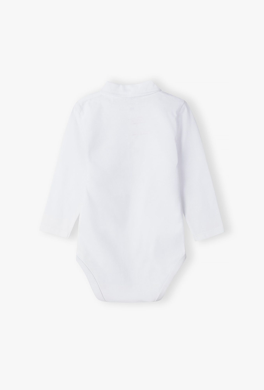 Białe body niemowlęce z kołnierzykiem z długim rękawem