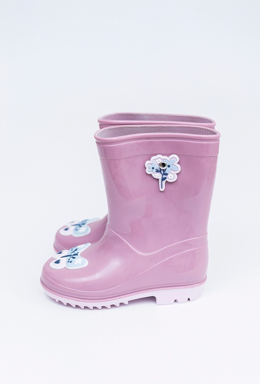 Fioletowe kalosze dziewczęce z motylkiem