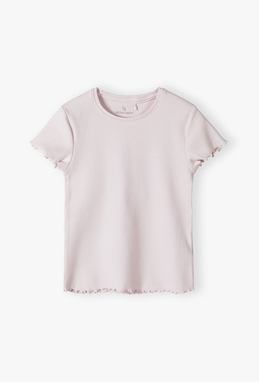 Różowy t-shirt dziewczęcy w prążki - Lincoln&Sharks
