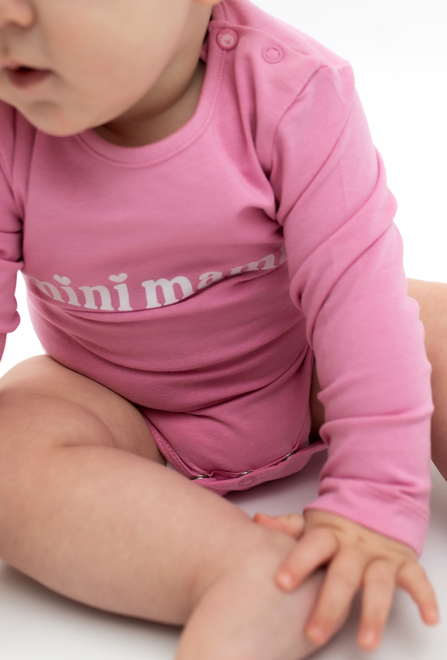 Różowe body z długim rękawem - mini mama - 510.15.