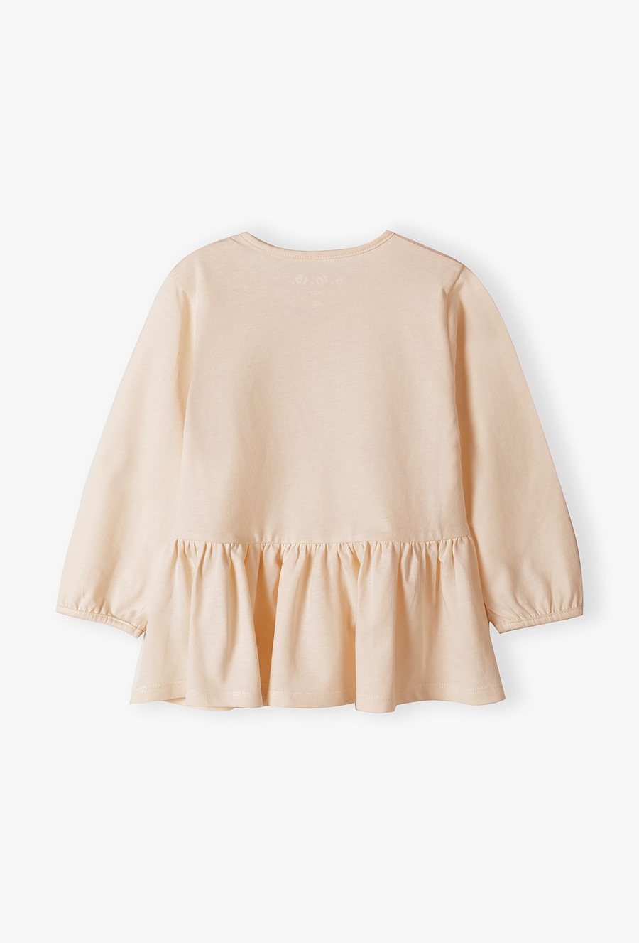 Beżowa bluzka niemowlęca z baskinką