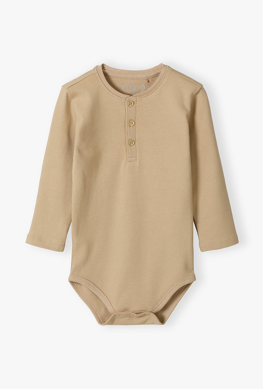 Beżowe body w prążki - długi rękaw - 510.15.