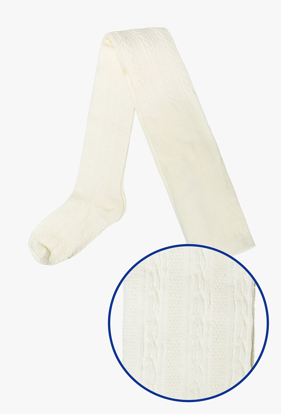 Rajstopy dziewczęce z ozdobnym wzorkiem - ecru - 510.15.