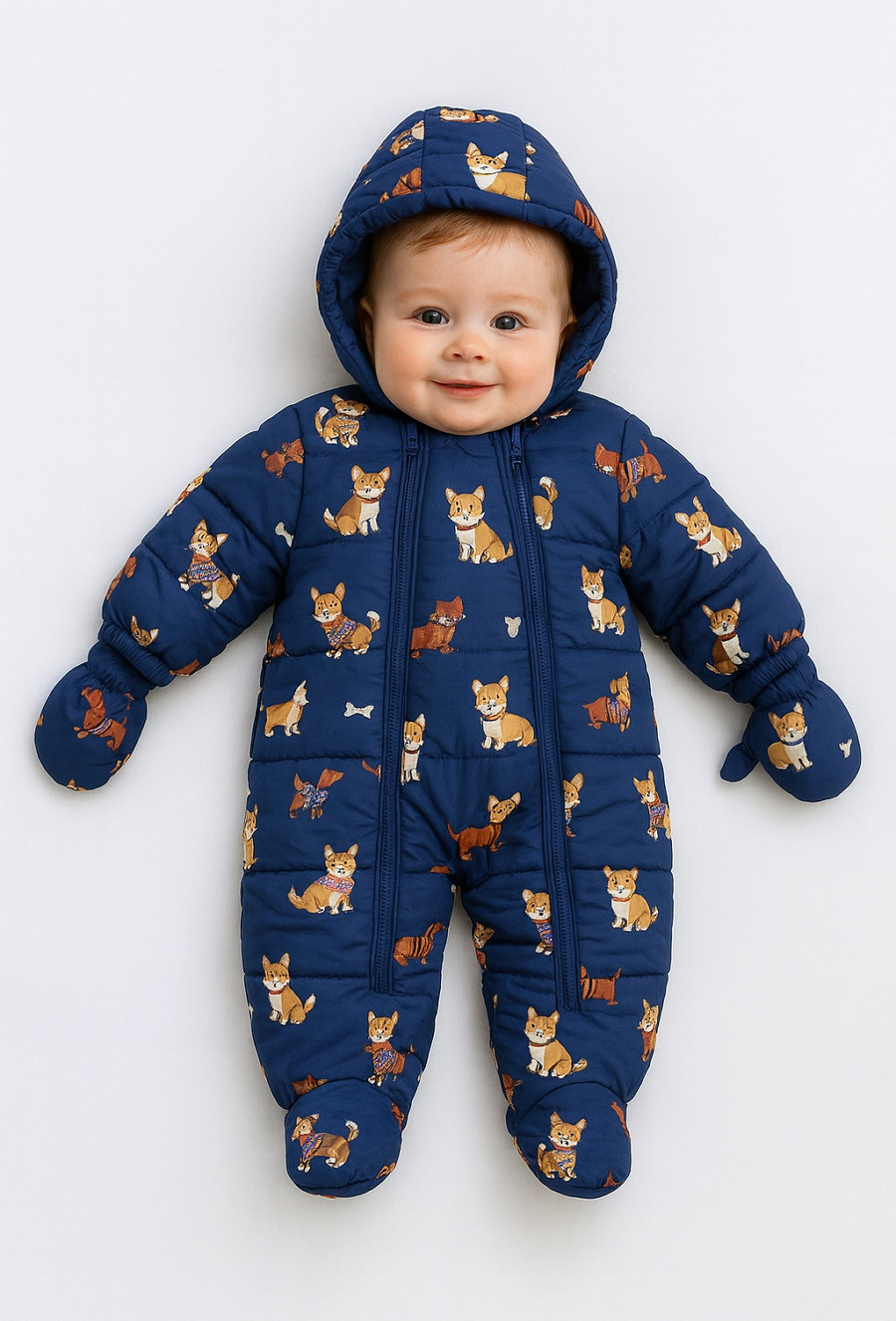 Kombinezon niemowlęcy ocieplany w pieski