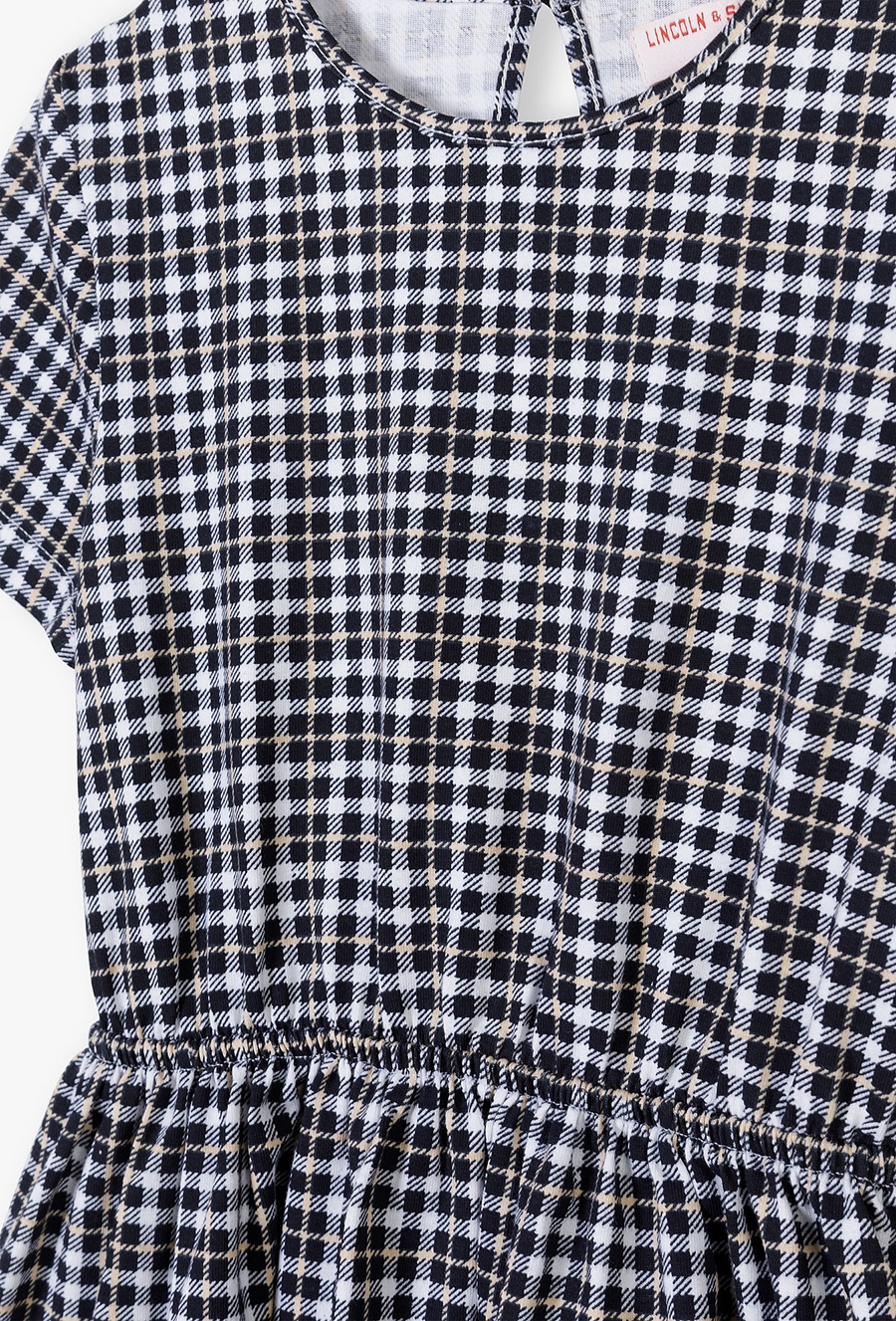 Sukienka dla dziewczynki rozkloszowana w atkę