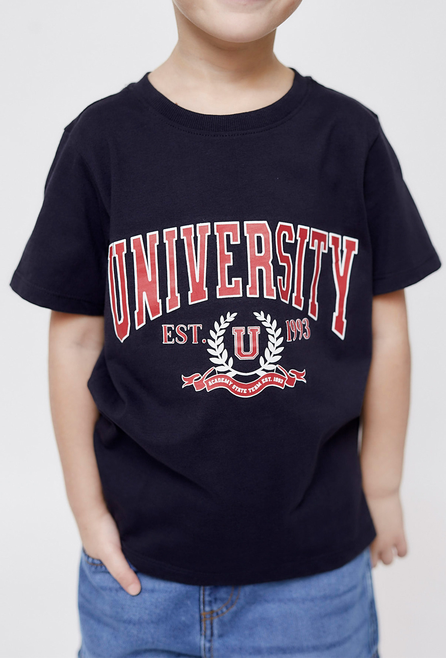 Koszulka chłopięca granatowa University