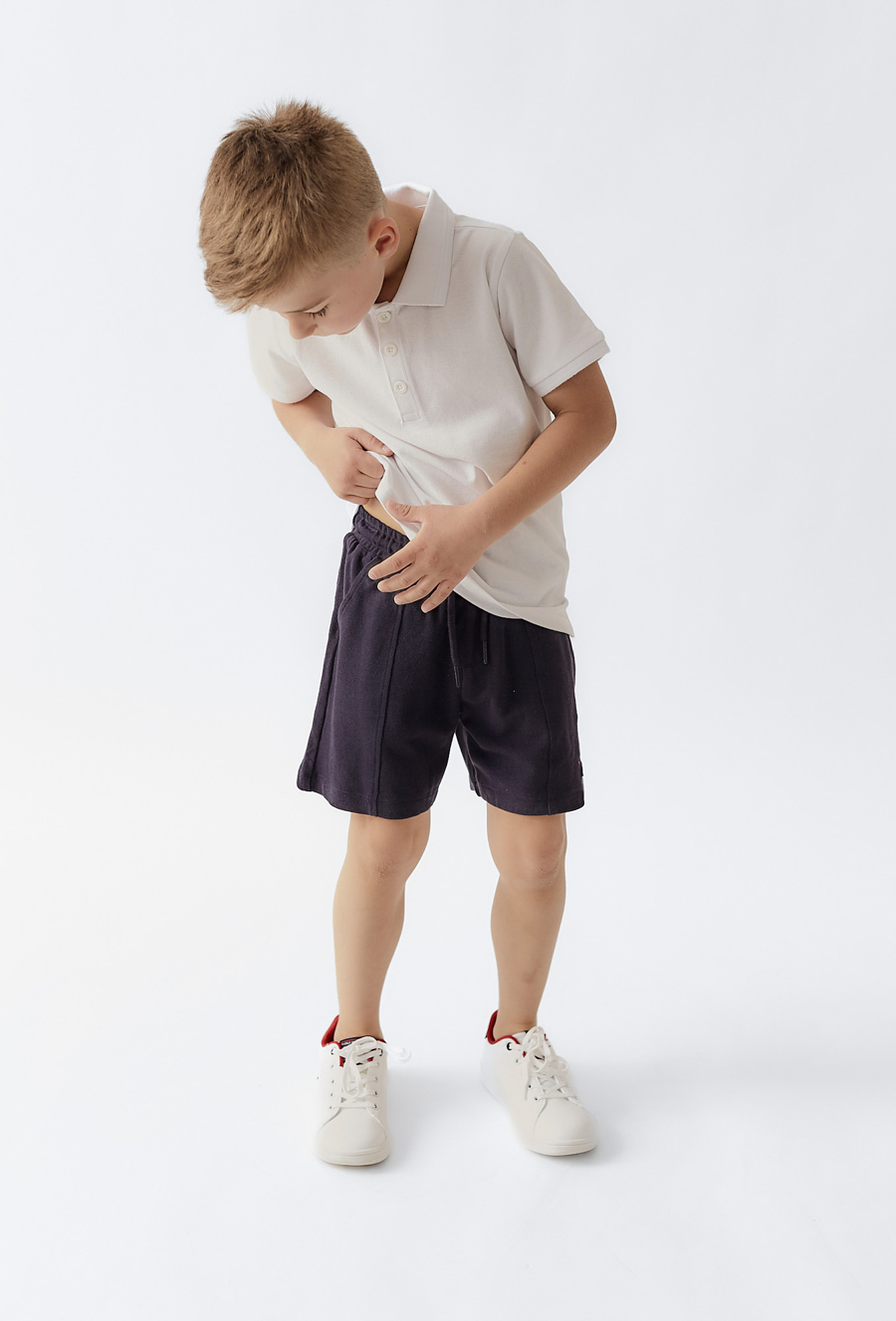 Szorty chłopięce z dzianiny - granatowe