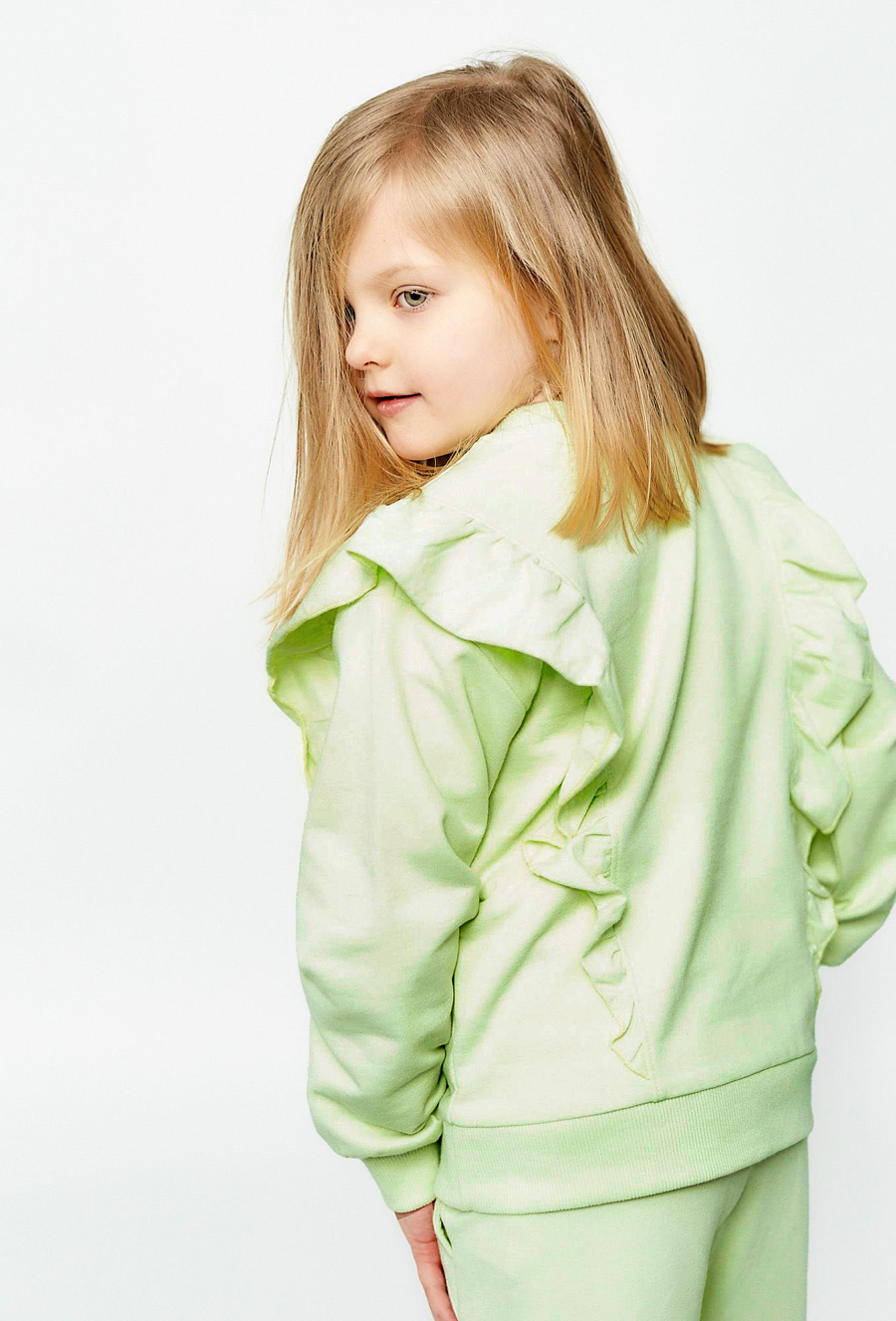 Bluza dresowa dla dziewczynki - haftowane kwiatki