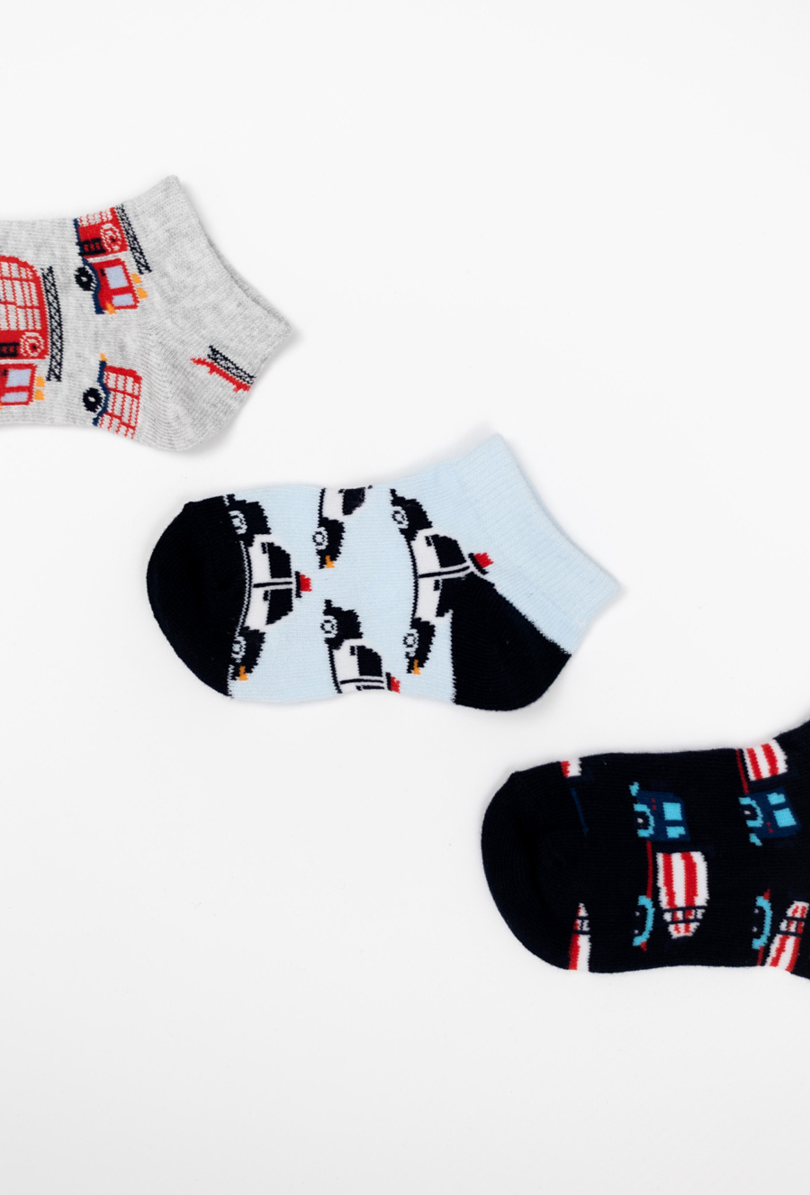 Skarpety chłopięce w samochody - 3pak