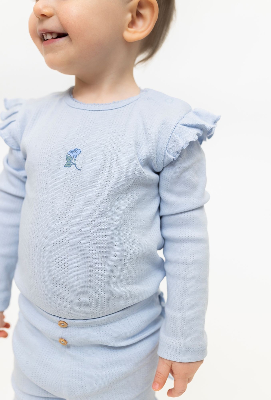 Body niemowlęce z długim rękawem i falbankami