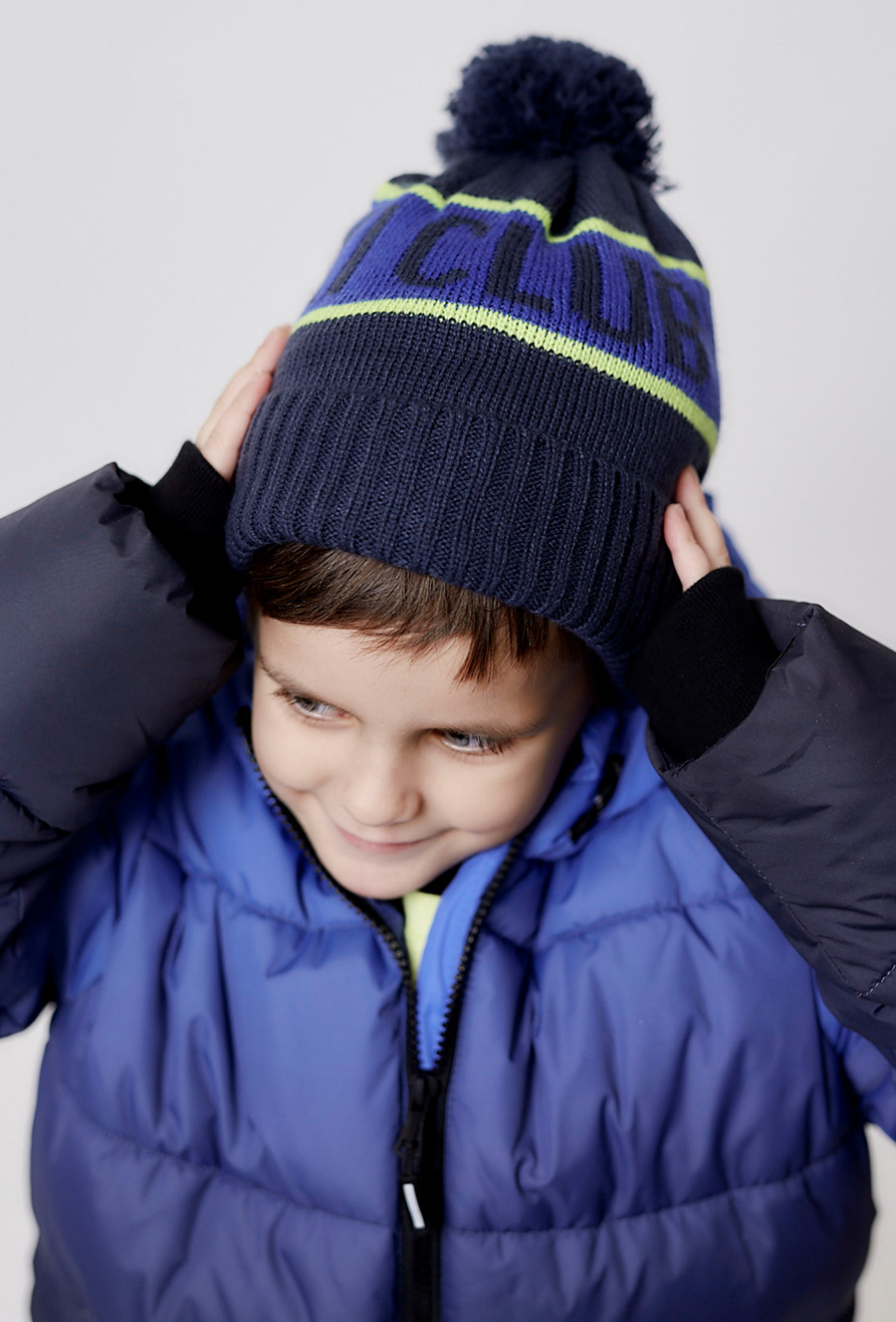 Czapka zimowa dla chłopca - granatowa - SKI CLUB - 510.15.