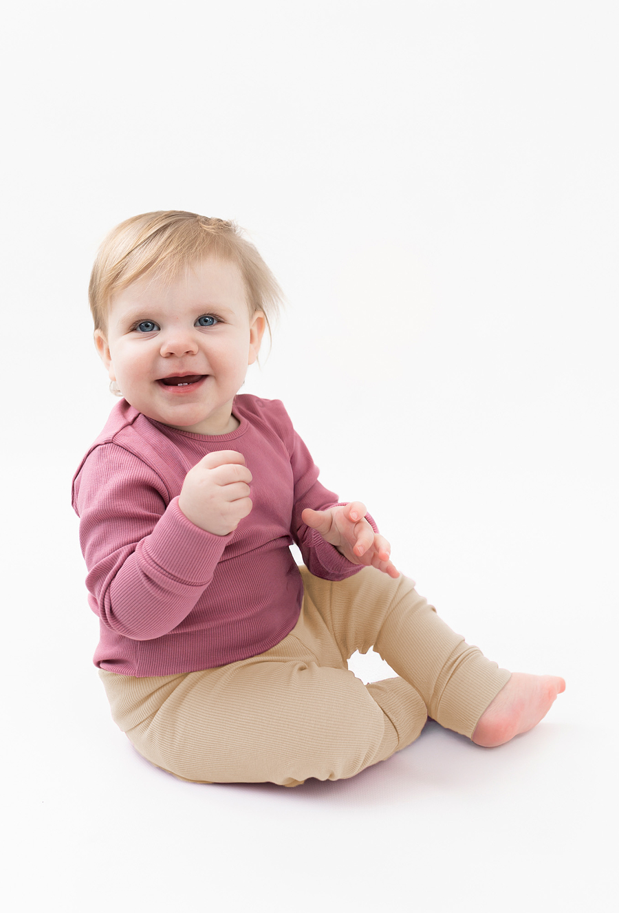 Prążkowane legginsy niemowlęce