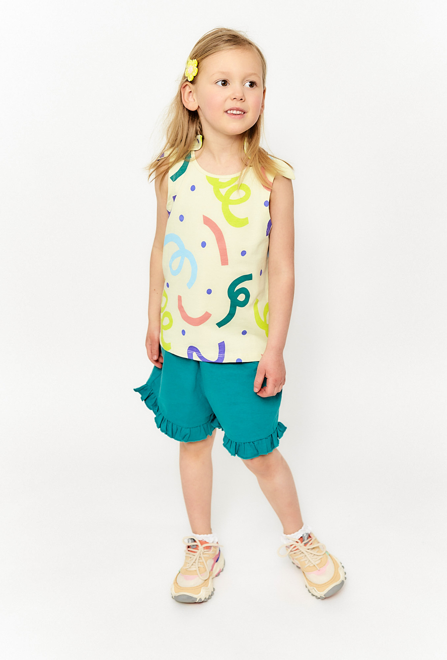 Szorty dziewczęce z falbanką