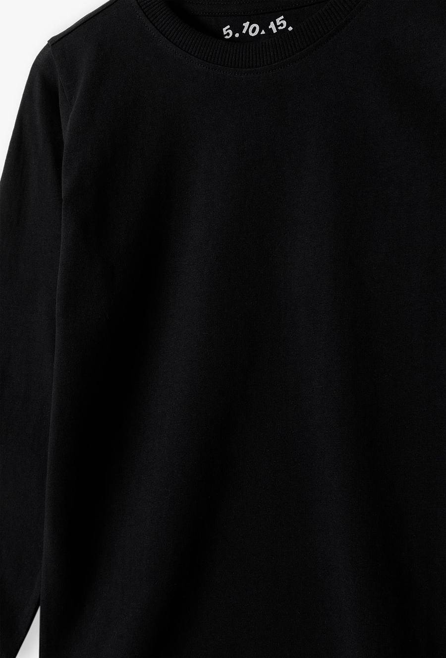 Czarna bluzka z długim rękawem - basic - 510.15.