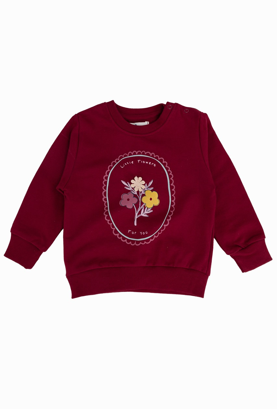 Komplet niemowlęcy: bluza z haftem i legginsy w kwiaty.