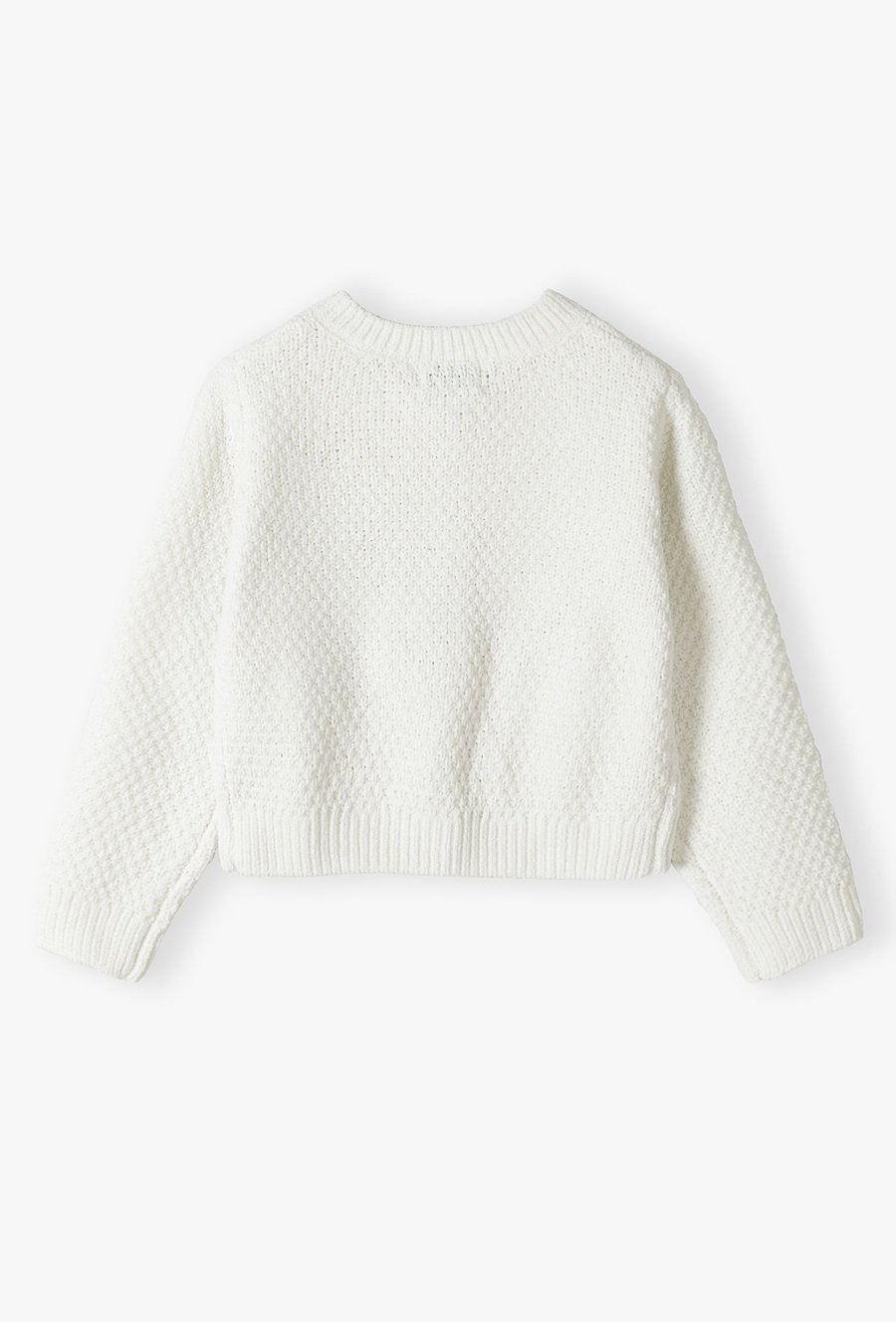 Sweter dziewczęcy zapinany na guziki - ecru - Max&Mia