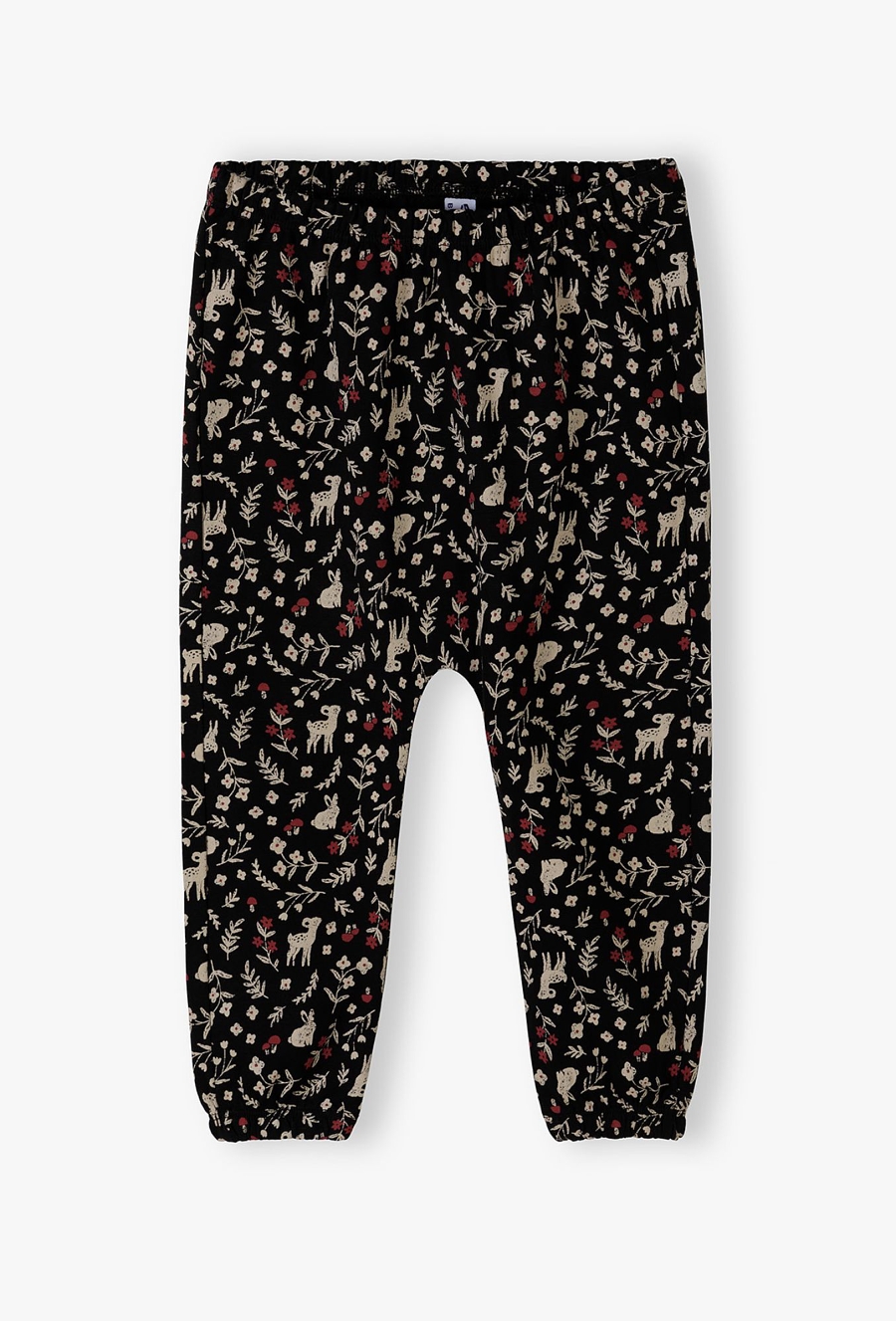 Bawełniane legginsy niemowlęce z leśnymi nadrukami